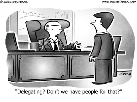 cartoon delegating
