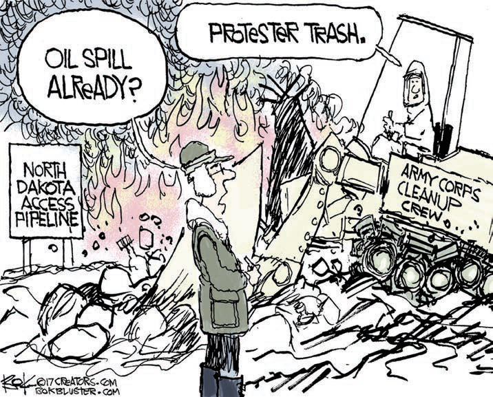 cartoon protester trash